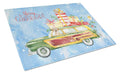 Merry Christmas Yellow Labrador Retriever Cutting Board Tempered Glass Kitchen Cutting Surface, Heat Resistant Chopping, Non-Slip Feet, Food Prep & Serving