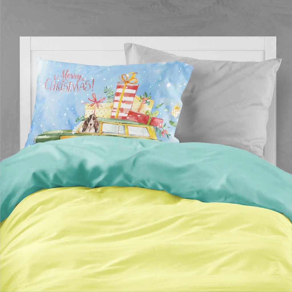 Merry Christmas Brown Parti Cocker Spaniel Standard Pillowcase Lightweight Super Soft Easy Care Decorative Artwork Pillowcase, Standard
