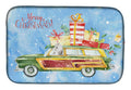 Merry Christmas White Poodle Dish Drying Mat Absorbent Dish Drying Mat Pad for Kitchen Counter Dish Drainer Mat for Countertop, 14 x 21", Multicolor