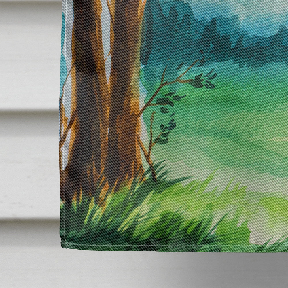Under the Tree Newfoundland House Flag 28x40 Porch Sleeve Pole Decorative Outside Yard Banner Artwork Wall Hanging, Polyester