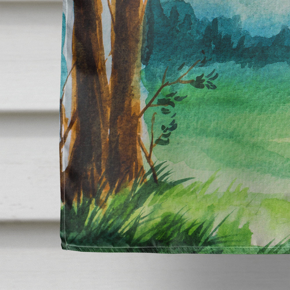 Under the Tree Cairn Terrier House Flag 28x40 Porch Sleeve Pole Decorative Outside Yard Banner Artwork Wall Hanging, Polyester