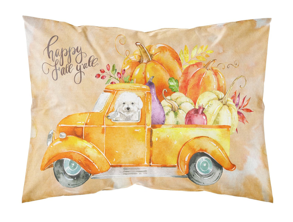 Fall Harvest Bichon Frisé Standard Pillowcase Lightweight Super Soft Easy Care Decorative Artwork Pillowcase, Standard