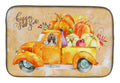 Fall Harvest Bloodhound Dish Drying Mat Absorbent Dish Drying Mat Pad for Kitchen Counter Dish Drainer Mat for Countertop, 14 x 21", Multicolor