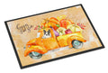 Fall Harvest Boston Terrier Doormat Indoor Outdoor 24H X 36W Front Door Mat Rugs for Entryway, Non Slip Washable Low Pile,