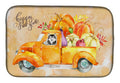 Fall Harvest Alaskan Malamute Dish Drying Mat Absorbent Dish Drying Mat Pad for Kitchen Counter Dish Drainer Mat for Countertop, 14 x 21", Multicolor