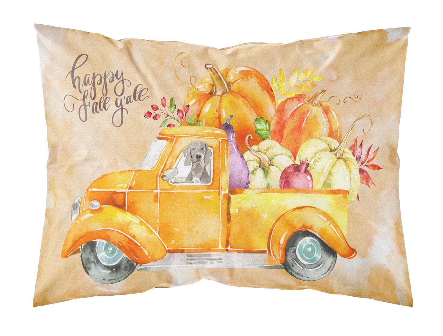 Fall Harvest Weimaraner Standard Pillowcase Lightweight Super Soft Easy Care Decorative Artwork Pillowcase, Standard