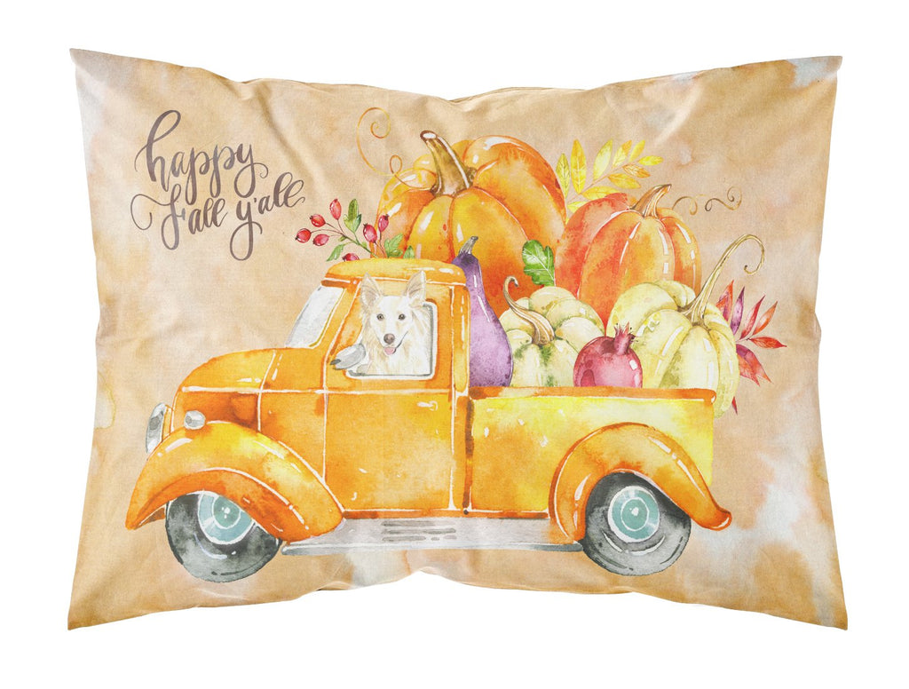 Fall Harvest White Collie Standard Pillowcase Lightweight Super Soft Easy Care Decorative Artwork Pillowcase, Standard