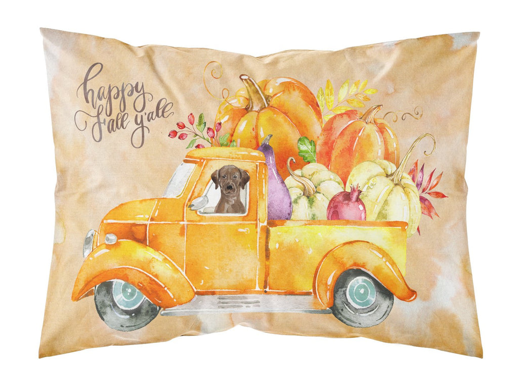 Fall Harvest Chocolate Labrador Retriever Standard Pillowcase Lightweight Super Soft Easy Care Decorative Artwork Pillowcase, Standard