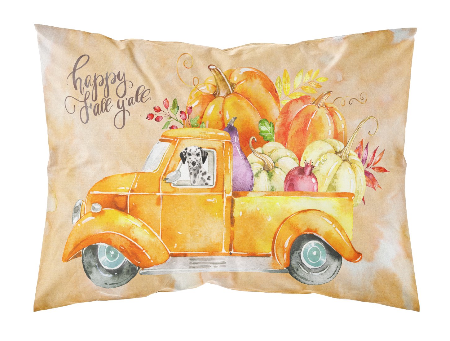 Fall Harvest Dalmatian Standard Pillowcase Lightweight Super Soft Easy Care Decorative Artwork Pillowcase, Standard