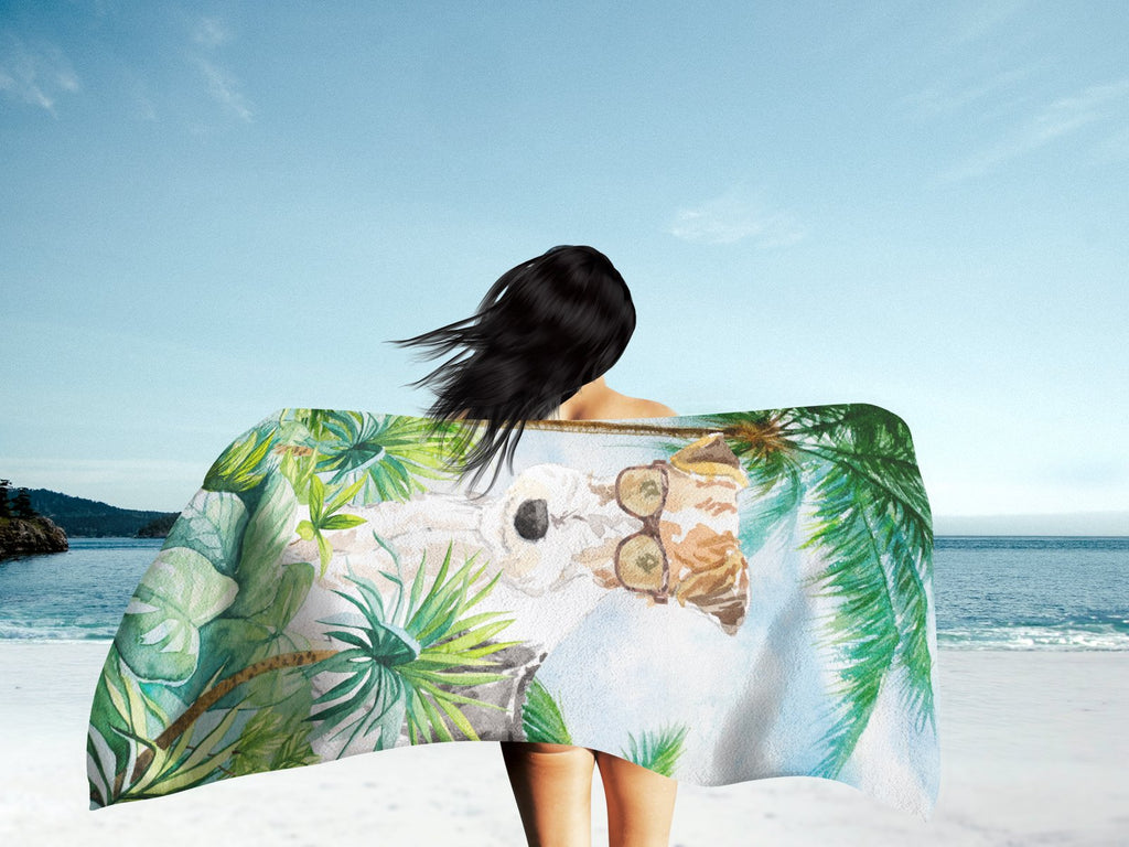 Fox Terrier Premium Beach Towel Oversized Towel Beach Blanket, Pool, Beach Essentials, Yoga, Premium Bath Towel, Quick Dry Plush