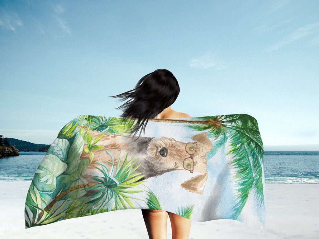 Airedale Terrier Premium Beach Towel Oversized Towel Beach Blanket, Pool, Beach Essentials, Yoga, Premium Bath Towel, Quick Dry Plush