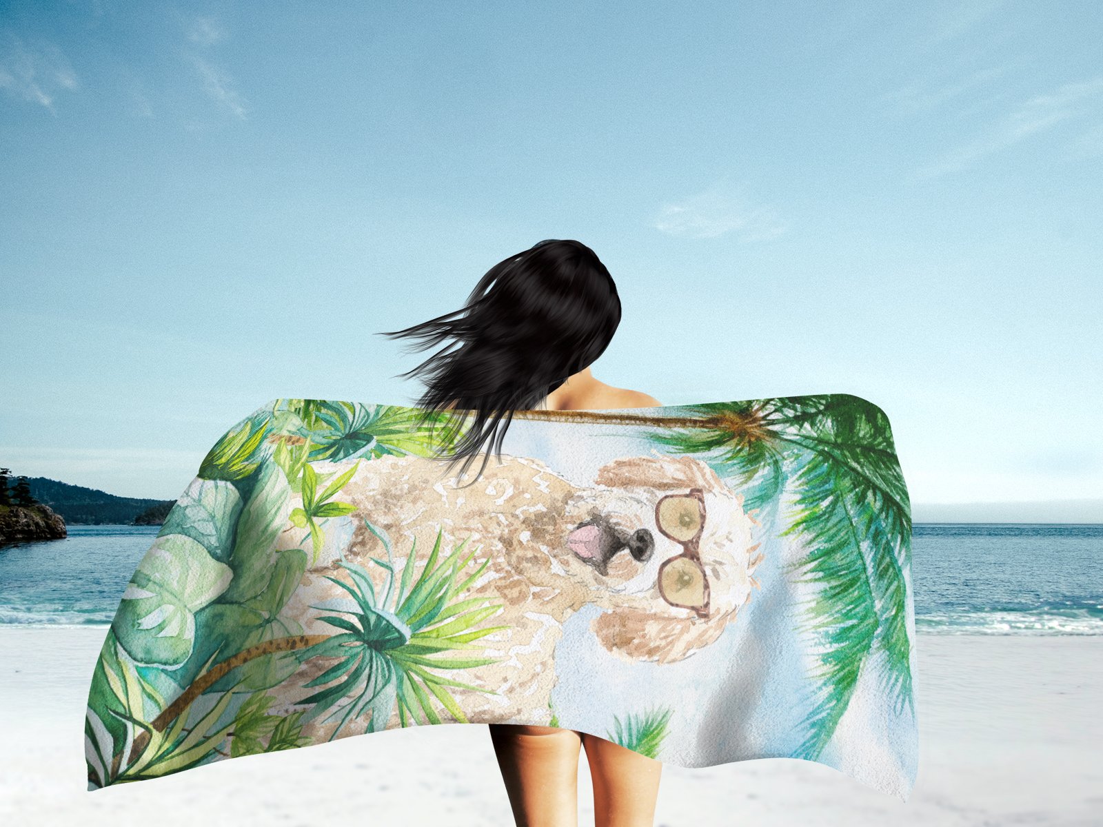 Goldendoodle Premium Beach Towel Oversized Towel Beach Blanket, Pool, Beach Essentials, Yoga, Premium Bath Towel, Quick Dry Plush