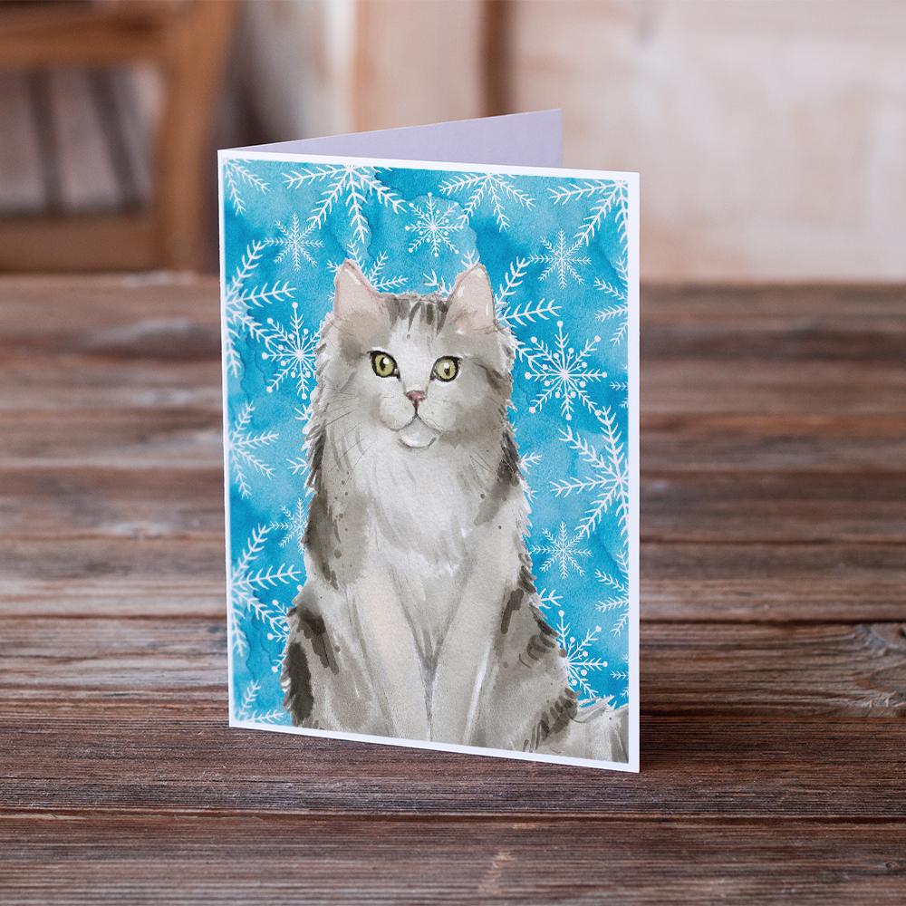 Ragamuffin Winter Snowflake Greeting Cards Pack of 8 Blank Cards with Envelopes Whimsical A7 Size 5x7