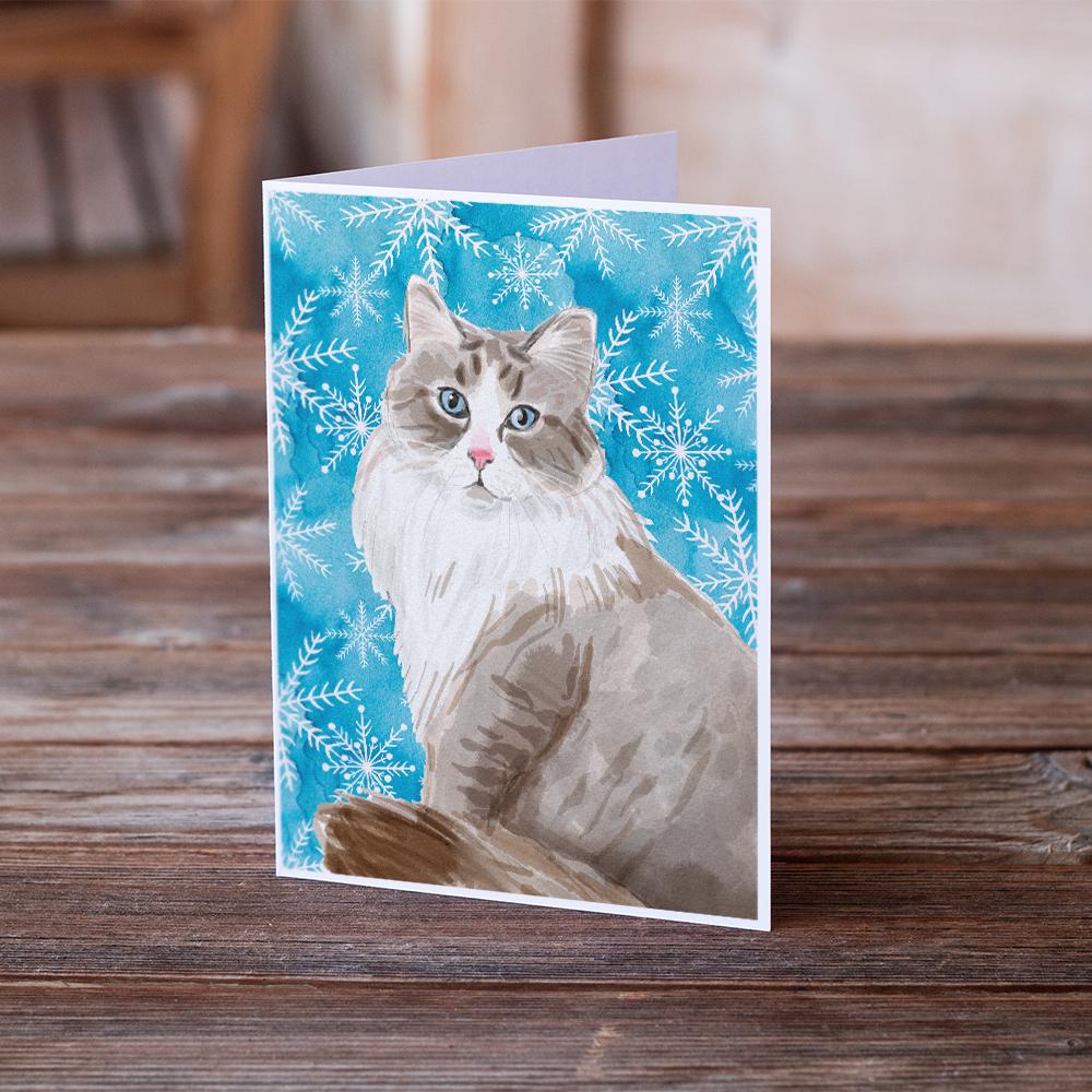 Siberian Winter Snowflake Greeting Cards Pack of 8 Blank Cards with Envelopes Whimsical A7 Size 5x7