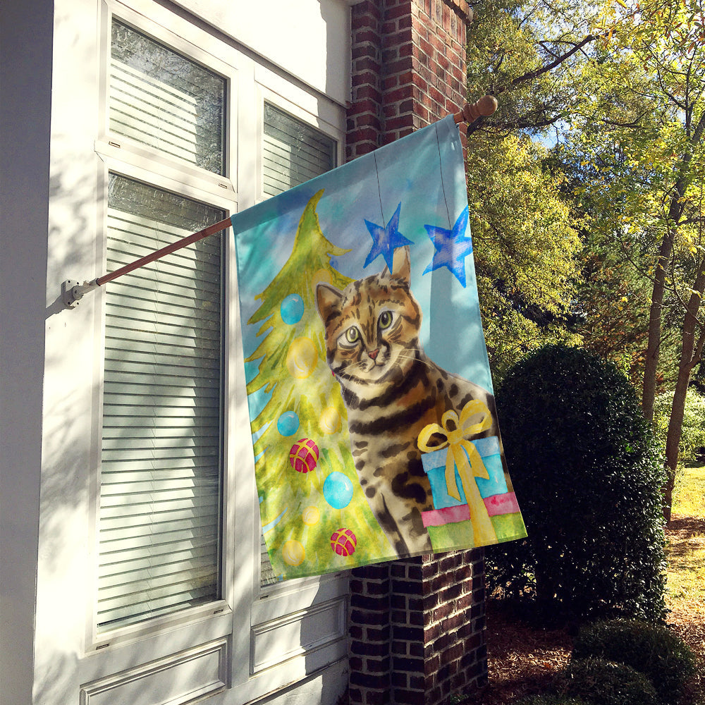 Bengal Christmas Presents House Flag 28x40 Porch Sleeve Pole Decorative Outside Yard Banner Artwork Wall Hanging, Polyester