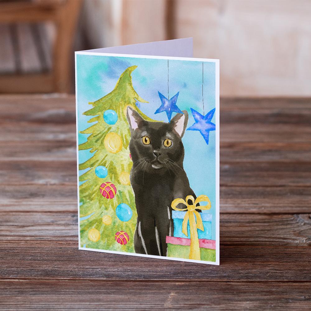 Bombay Christmas Presents Greeting Cards Pack of 8 Blank Cards with Envelopes Whimsical A7 Size 5x7