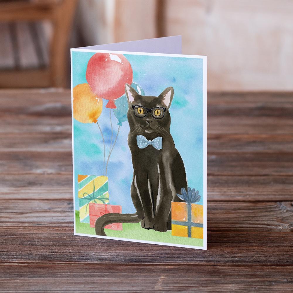Bombay Happy Birthday Greeting Cards Pack of 8 Blank Cards with Envelopes Whimsical A7 Size 5x7