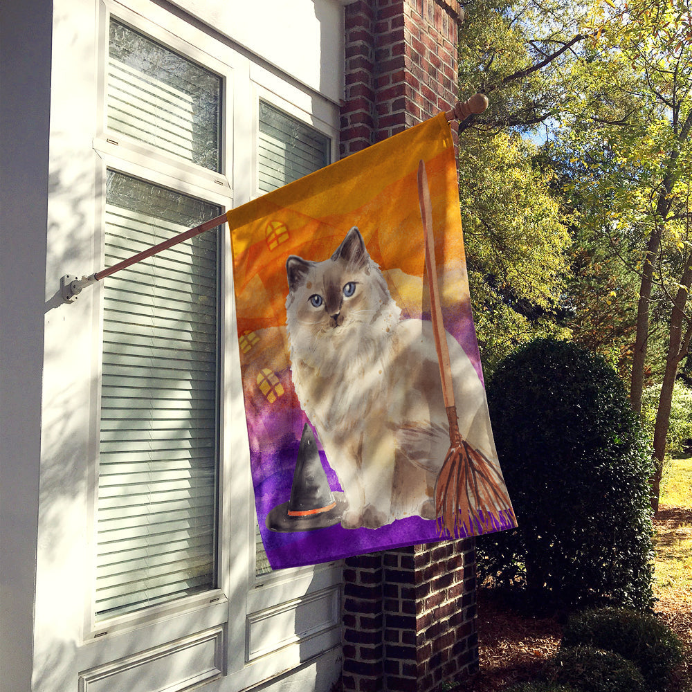 Ragdoll Halloween House Flag 28x40 Porch Sleeve Pole Decorative Outside Yard Banner Artwork Wall Hanging, Polyester