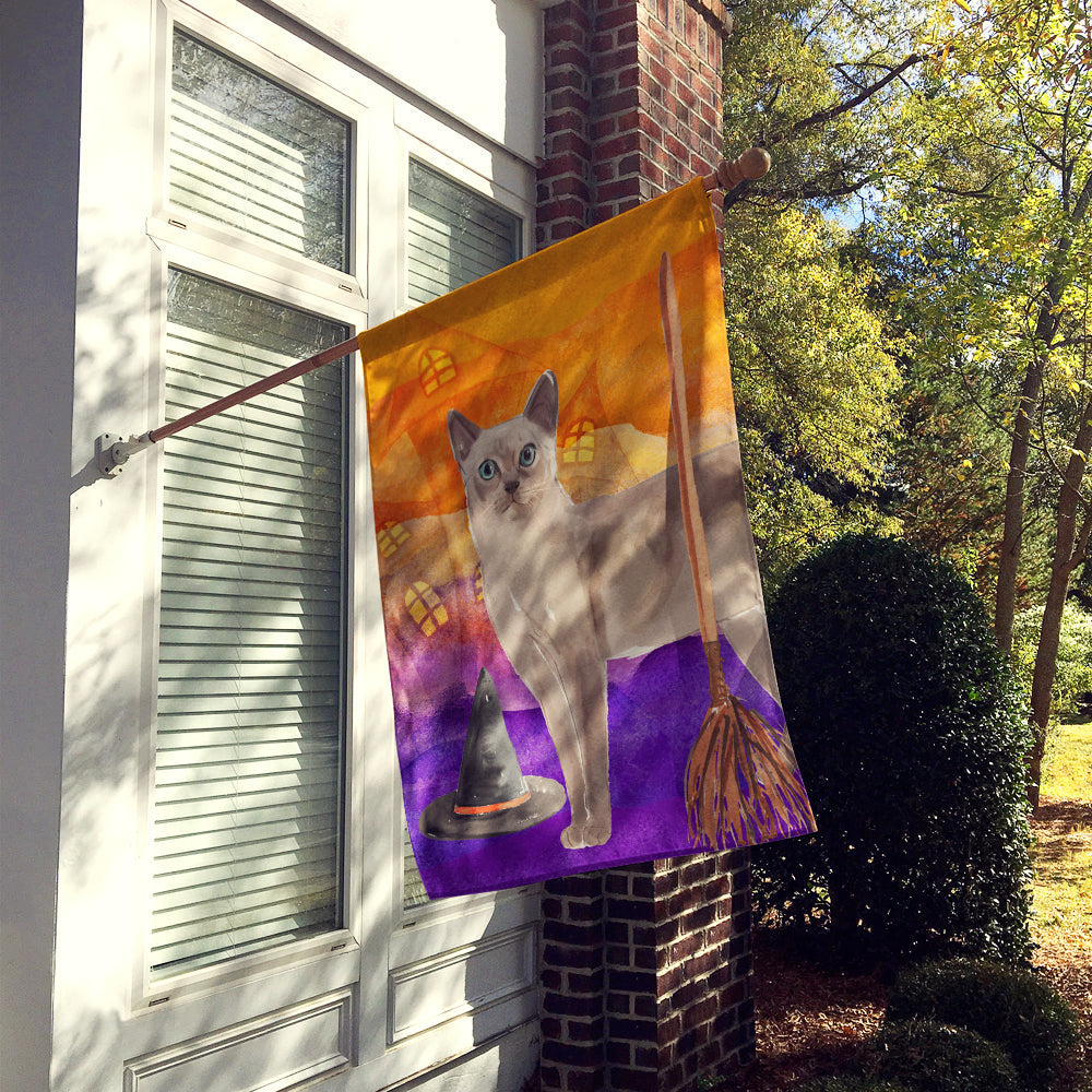 Tonkinese Halloween House Flag 28x40 Porch Sleeve Pole Decorative Outside Yard Banner Artwork Wall Hanging, Polyester
