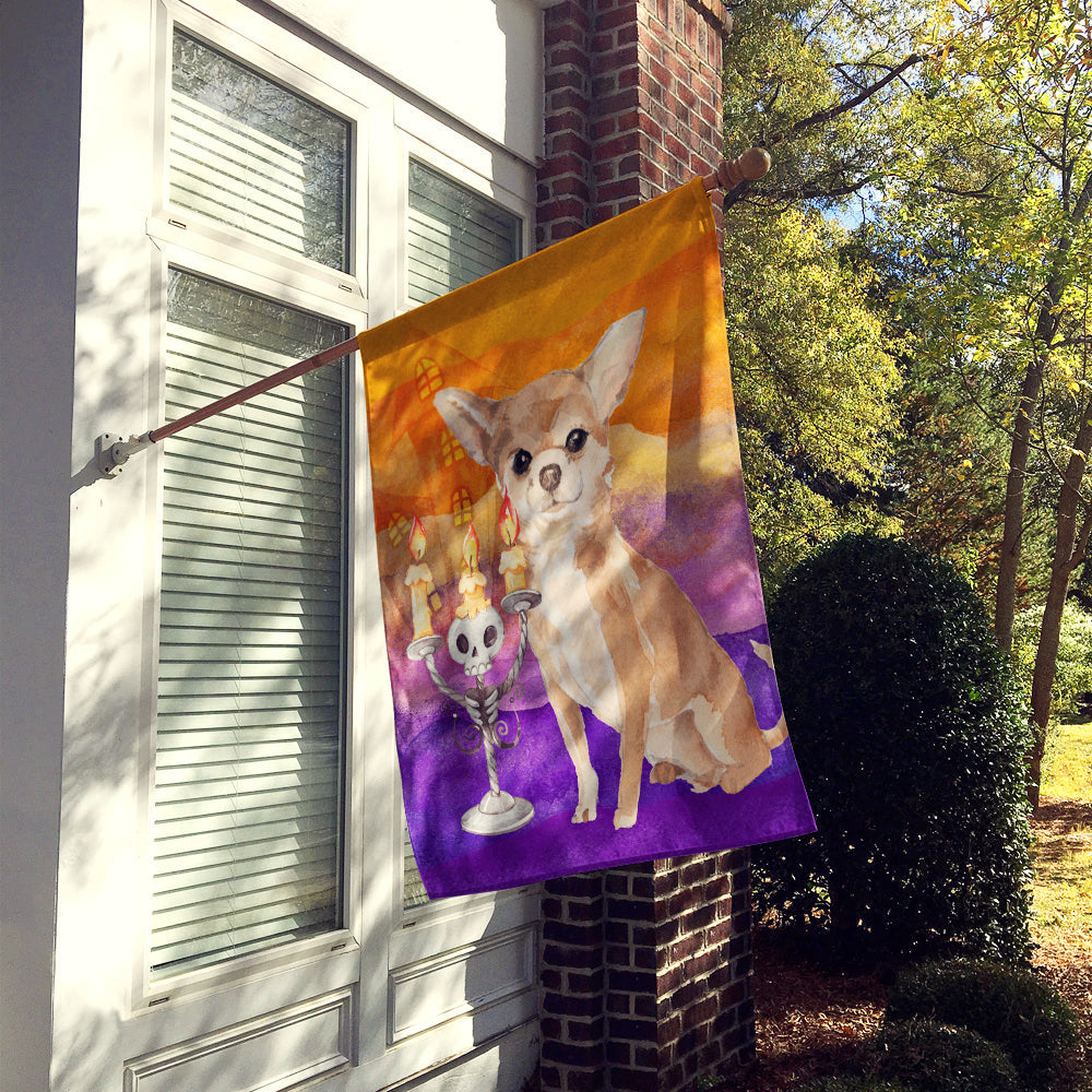 Halloween Chihuahua House Flag 28x40 Porch Sleeve Pole Decorative Outside Yard Banner Artwork Wall Hanging, Polyester