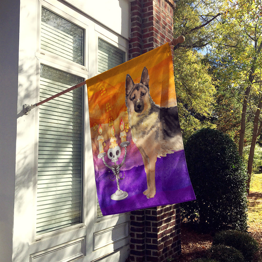 Halloween German Shepherd House Flag 28x40 Porch Sleeve Pole Decorative Outside Yard Banner Artwork Wall Hanging, Polyester