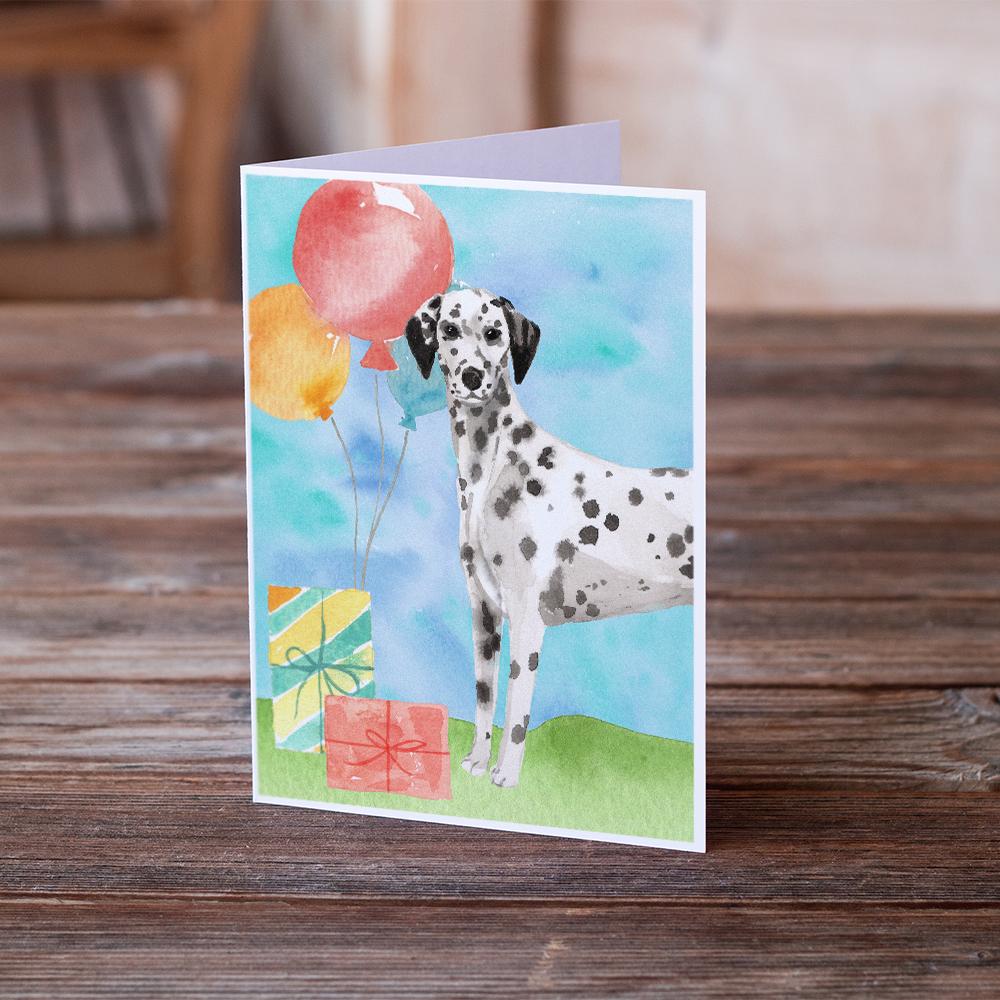 Happy Birthday Dalmatian Greeting Cards Pack of 8 Blank Cards with Envelopes Whimsical A7 Size 5x7