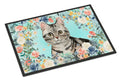 American Shorthair Spring Flowers Doormat Indoor Outdoor 18H X 27W Front Door Mat Rugs for Entryway, Non Slip Washable
