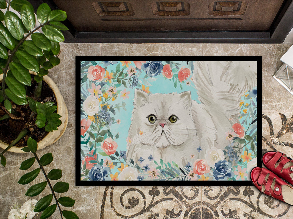 Persian Spring Flowers Doormat Indoor Outdoor 18H X 27W Front Door Mat Rugs for Entryway, Non Slip Washable