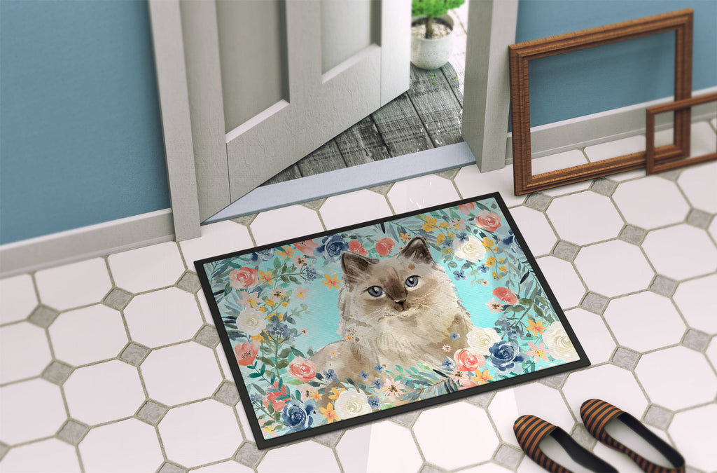 Ragdoll Spring Flowers Doormat Indoor Outdoor 24H X 36W Front Door Mat Rugs for Entryway, Non Slip Washable Low Pile,