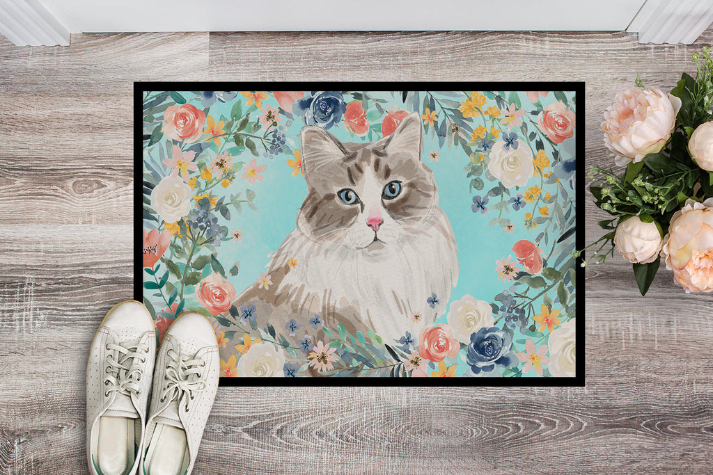 Siberian Spring Flowers Doormat Indoor Outdoor 24H X 36W Front Door Mat Rugs for Entryway, Non Slip Washable Low Pile,