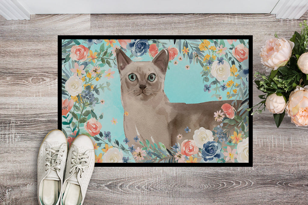 Tonkinese Spring Flowers Doormat Indoor Outdoor 24H X 36W Front Door Mat Rugs for Entryway, Non Slip Washable Low Pile,