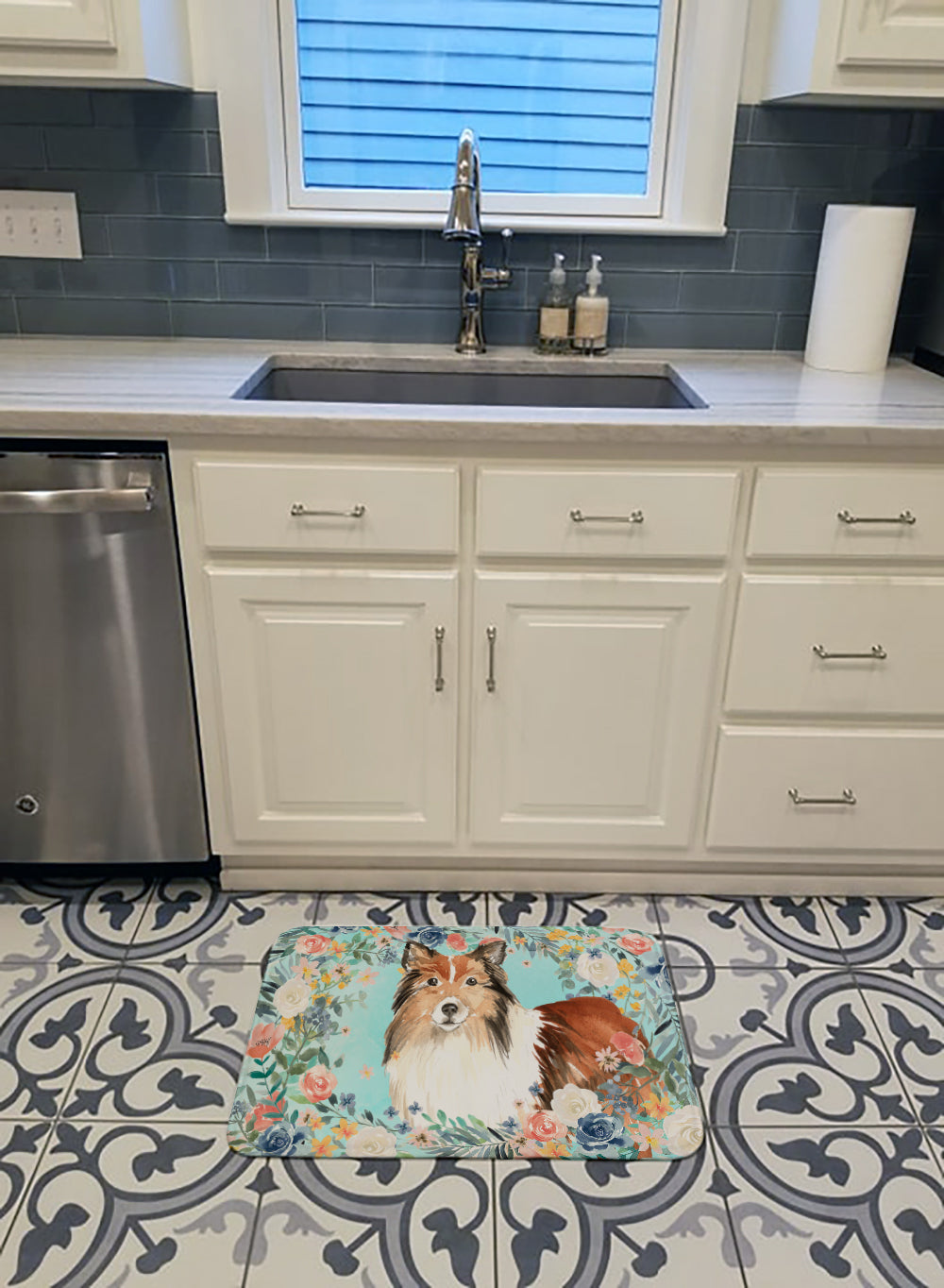 Sheltie Memory Foam Kitchen Mat Machine Washable Anti-Fatigue Cushion Comfort Bath or Kitchen Rug