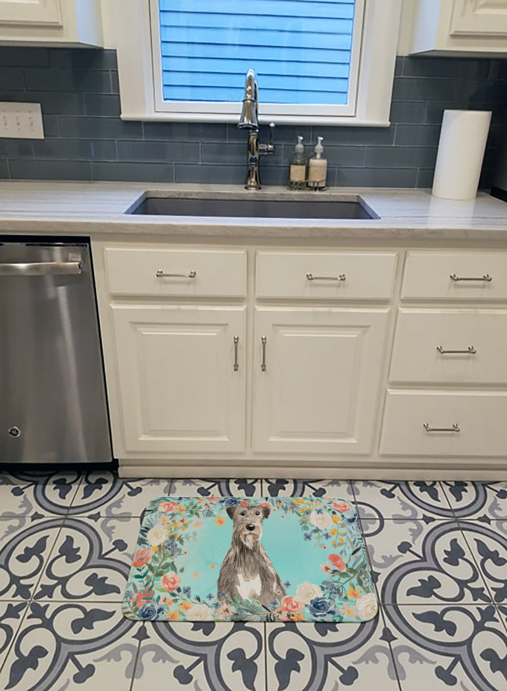 Irish Wolfhound Memory Foam Kitchen Mat Machine Washable Anti-Fatigue Cushion Comfort Bath or Kitchen Rug