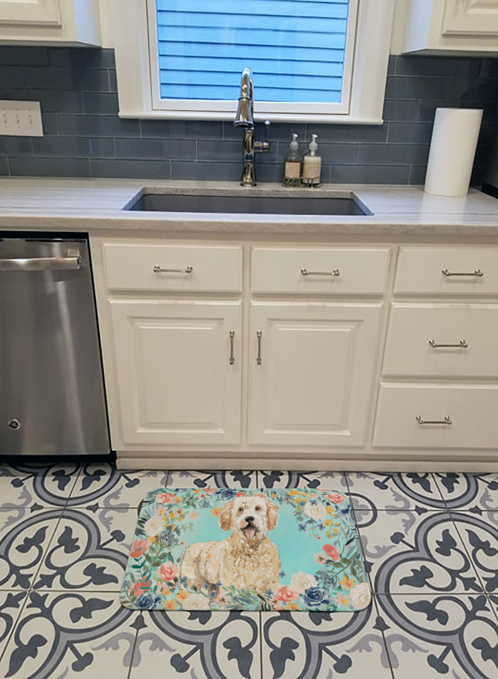 Goldendoodle Memory Foam Kitchen Mat Machine Washable Anti-Fatigue Cushion Comfort Bath or Kitchen Rug