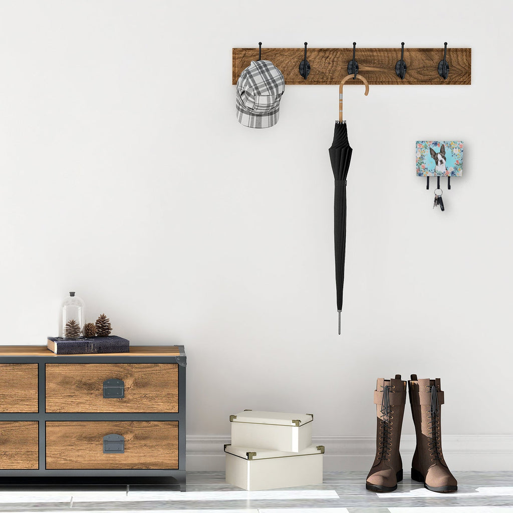 Boston Terrier Leash or Key Holder Wall Hooks, Coat Rack Wall Mount, for Hanging Keys, Towels, Aprons, Leashes