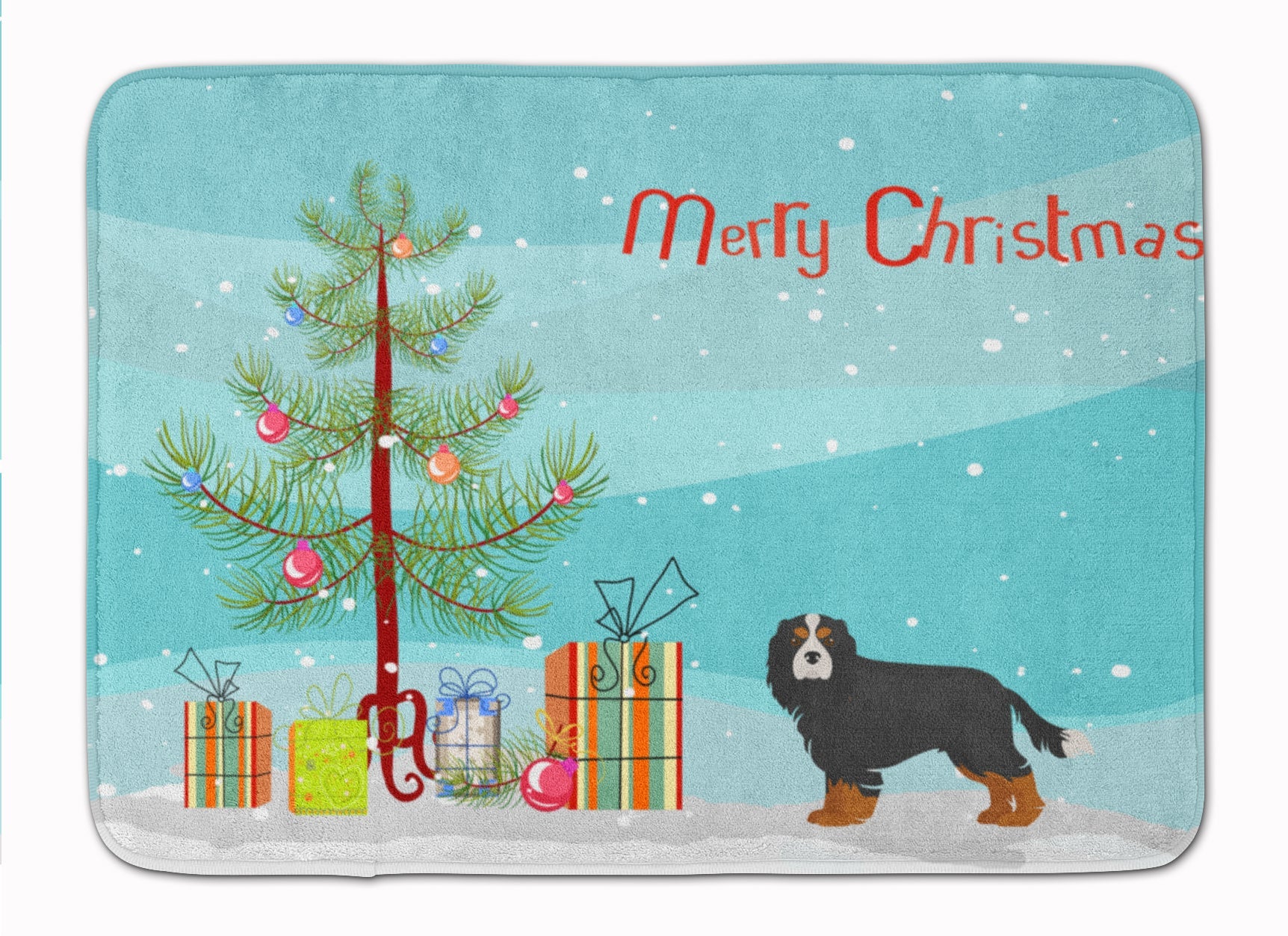 Cavalier Spaniel Christmas Tree Memory Foam Kitchen Mat Machine Washable Anti-Fatigue Cushion Comfort Bath or Kitchen Rug