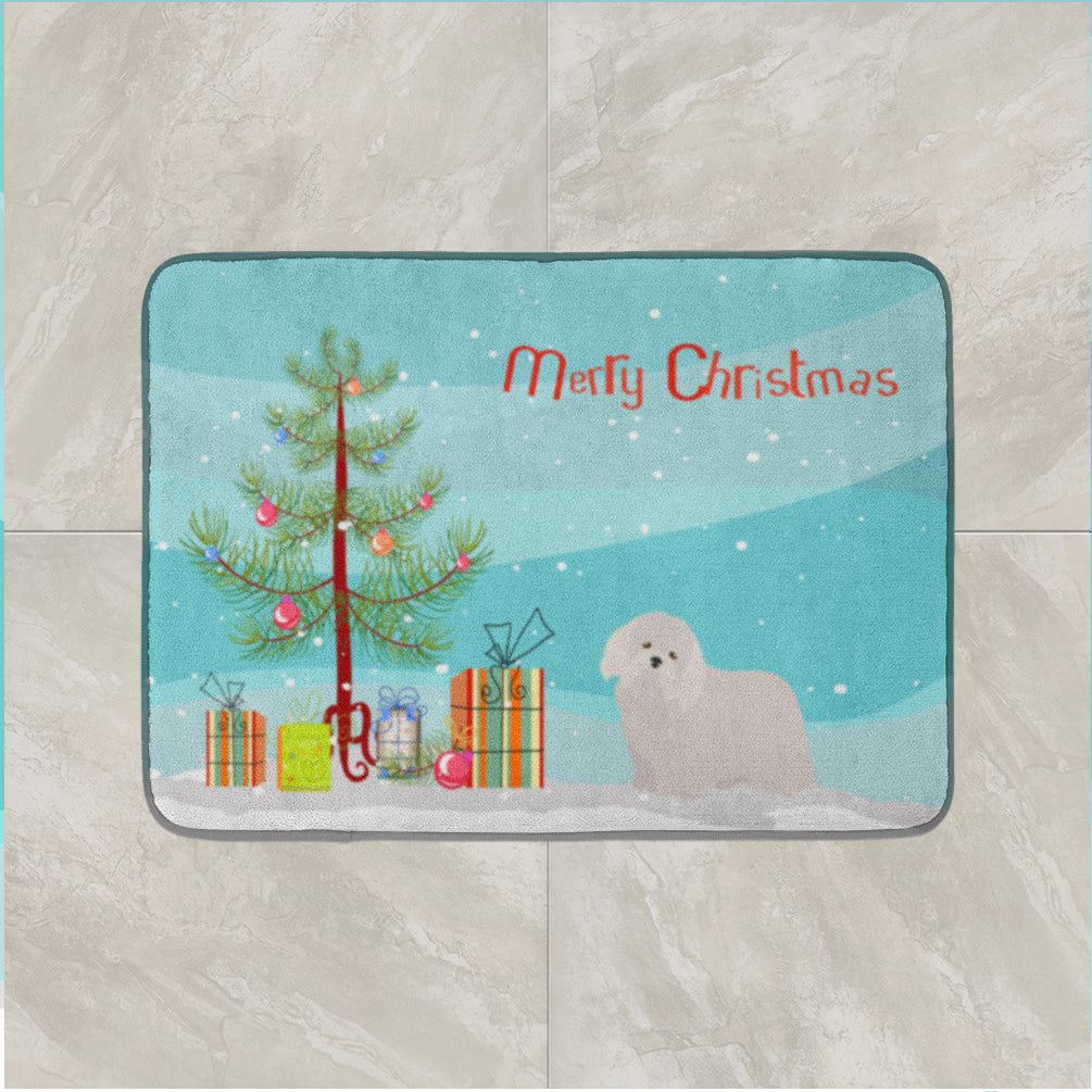 Coton de Tulear Christmas Tree Memory Foam Kitchen Mat Machine Washable Anti-Fatigue Cushion Comfort Bath or Kitchen Rug