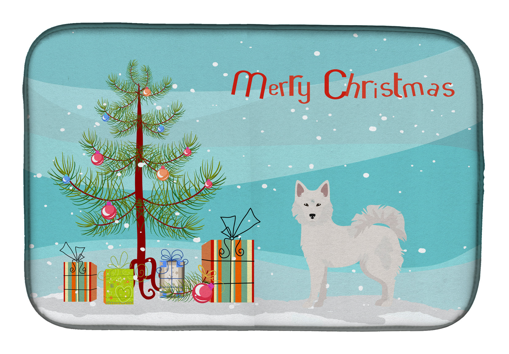 Danish Spitz Christmas Tree Dish Drying Mat Absorbent Dish Drying Mat Pad for Kitchen Counter Dish Drainer Mat for Countertop, 14 x 21", Multicolor