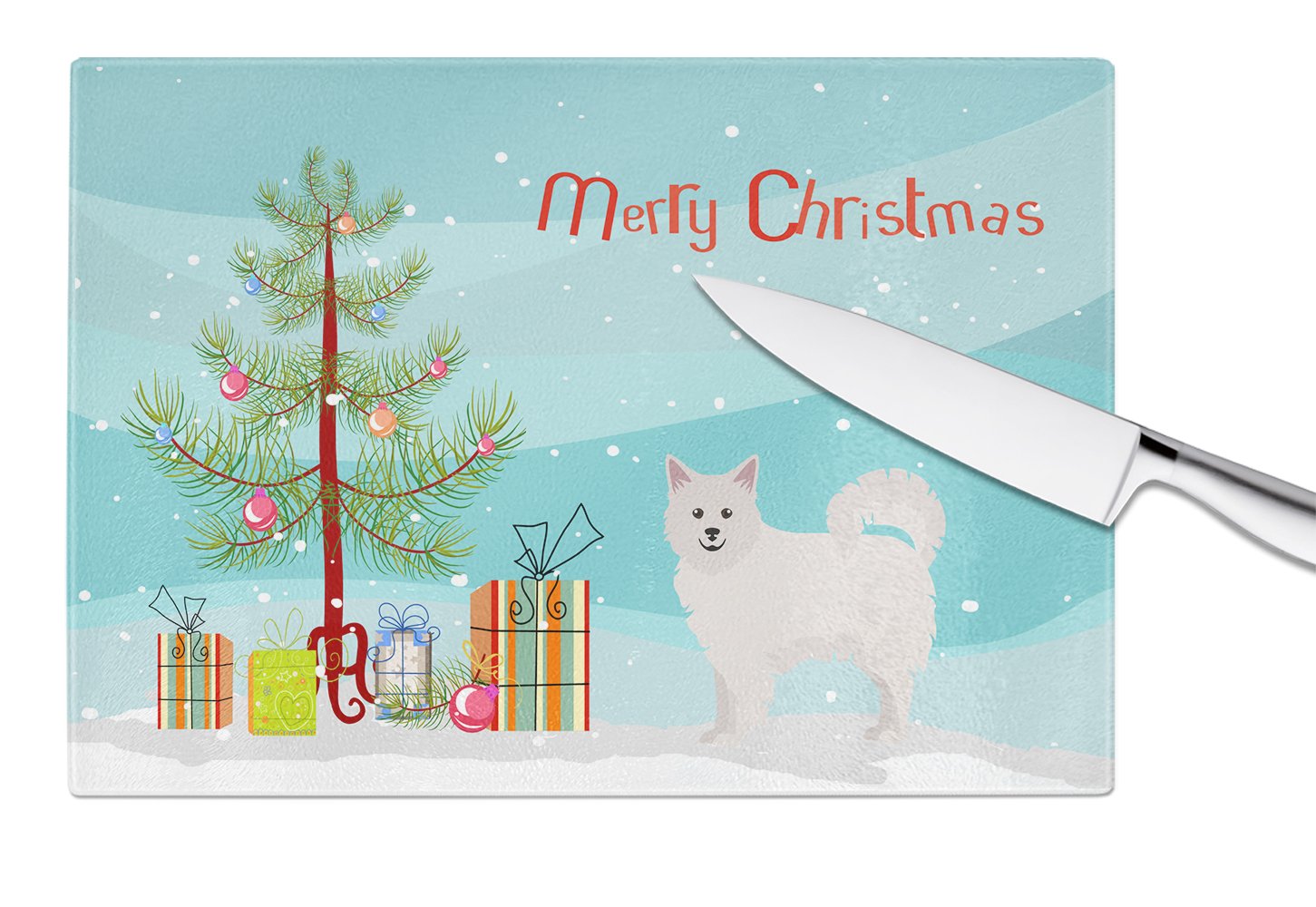 Italian Spitz Christmas Tree Cutting Board Tempered Glass Kitchen Cutting Surface, Heat Resistant Chopping, Non-Slip Feet, Food Prep & Serving