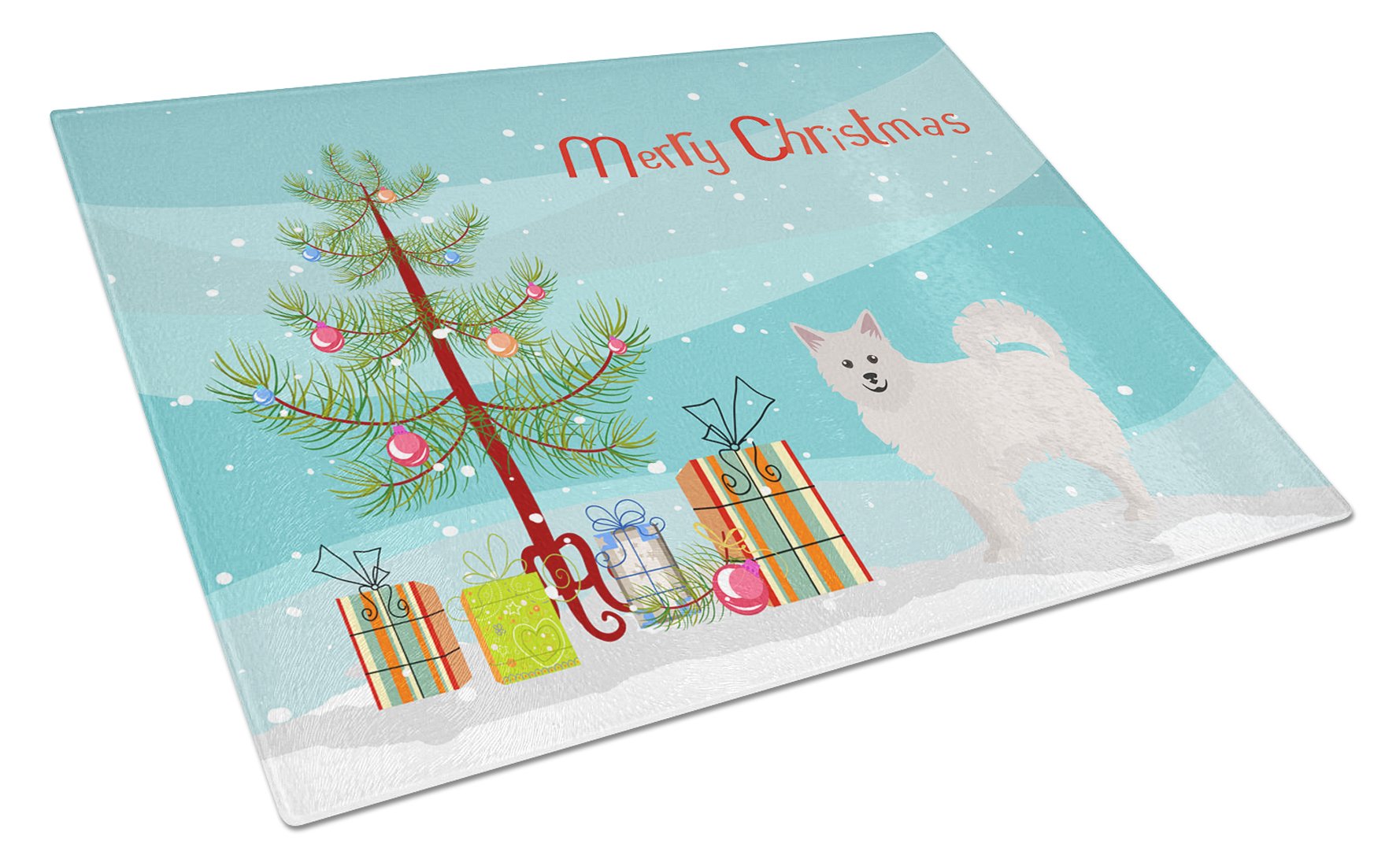 Italian Spitz Christmas Tree Cutting Board Tempered Glass Kitchen Cutting Surface, Heat Resistant Chopping, Non-Slip Feet, Food Prep & Serving