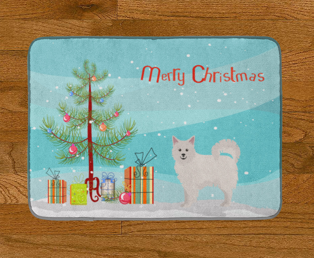 Italian Spitz Christmas Tree Memory Foam Kitchen Mat Machine Washable Anti-Fatigue Cushion Comfort Bath or Kitchen Rug