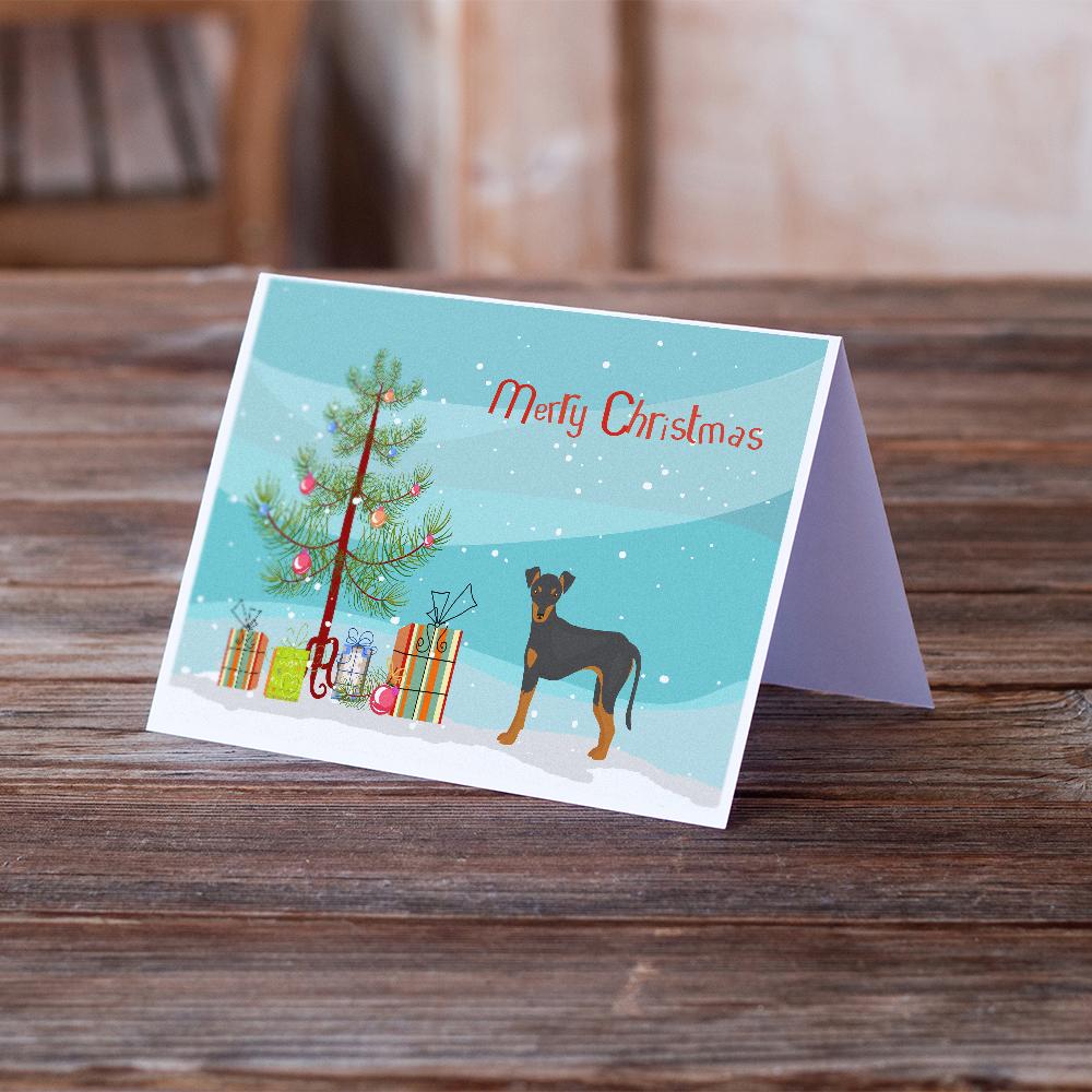 Manchester Terrier Christmas Tree Greeting Cards Pack of 8 Blank Cards with Envelopes Whimsical A7 Size 5x7