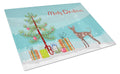 Mexican Hairless Dog Christmas Tree Cutting Board Tempered Glass Kitchen Cutting Surface, Heat Resistant Chopping, Non-Slip Feet, Food Prep & Serving