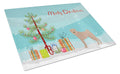 Shar Pei Christmas Tree Cutting Board Tempered Glass Kitchen Cutting Surface, Heat Resistant Chopping, Non-Slip Feet, Food Prep & Serving