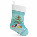 Boston Terrier Christmas Tree Holiday Stocking Double-Sided Print, Polyester Suede,11x18, Made in USA