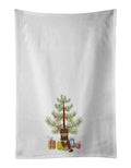 Chihuahua Christmas Tree Kitchen Towel Set of 2 White Dish Towels Decorative Bathroom Hand towel for Hand, Face, Hair, Yoga, Tea, Dishcloth, 19 X 28", White