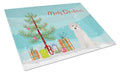 Maltese #2 Christmas Tree Cutting Board Tempered Glass Kitchen Cutting Surface, Heat Resistant Chopping, Non-Slip Feet, Food Prep & Serving