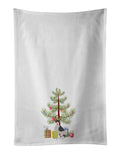 Miniature Fox Terrier #2 Christmas Tree Kitchen Towel Set of 2 White Dish Towels Decorative Bathroom Hand towel for Hand, Face, Hair, Yoga, Tea, Dishcloth, 19 X 28", White