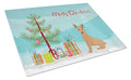 Miniature Pinscher Christmas Tree Cutting Board Tempered Glass Kitchen Cutting Surface, Heat Resistant Chopping, Non-Slip Feet, Food Prep & Serving