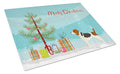 Beagle Christmas Tree Cutting Board Tempered Glass Kitchen Cutting Surface, Heat Resistant Chopping, Non-Slip Feet, Food Prep & Serving